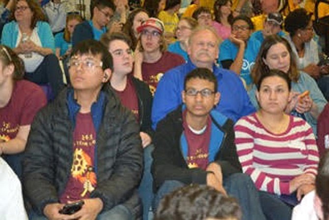 Waiting for the scores: Brandon Vaca (LBSS, Grade 12), Sam Sofge (LBSS, Grade 10), Christian Crawford (Homeschool, Grade 10) and Athan Rodgers (WSHS, Grade  9).