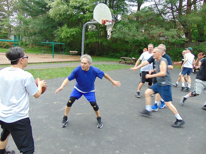 The Grey Haired Basketball League is for men in their 50s and 60s, serving about 160-175 players on 20 teams from Burke, Springfield, Fairfax, and elsewhere in Fairfax County.