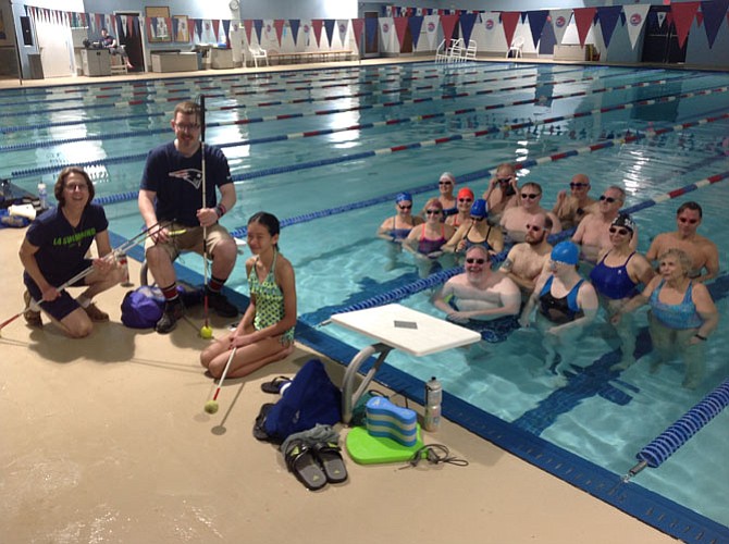 On April 30, a group of L4 Swimming masters swimmers joined blind teammate Michelle Duquette at Burke Racquet & Swim Club for the third annual “Swim Like Michelle” fundraiser to benefit the Foundation Fighting Blindness.