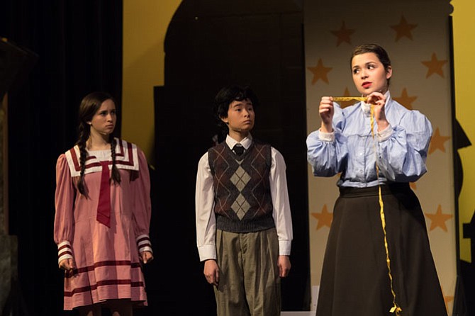 From left:  Whitney McDonald, Liliana Suzuki, Olivia Hernandez in Flint Hill School’s production of “Mary Poppins.” 
