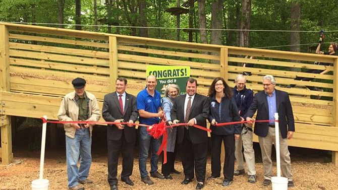 The ropes course Go Ape opened in the area of Springfield behind South Run RECenter on May 4. It features ziplines, suspended obstacles and Tarzan swings as part of the treetop adventure.