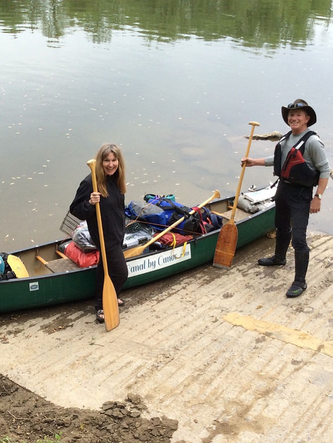 Mary Kearney and Joe Hage at the boat ramp at Nolands Ferry.