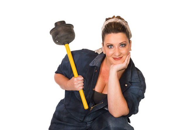 Jennifer Lambert as Penelope Pennywise in “Urinetown” at NextStop Theatre in Herndon.