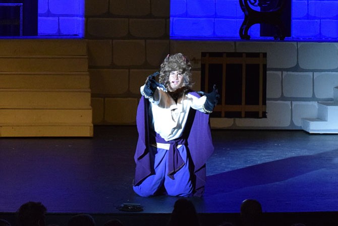 Mandip Bhadra in South Lakes High School's production of “Beauty and the Beast.”