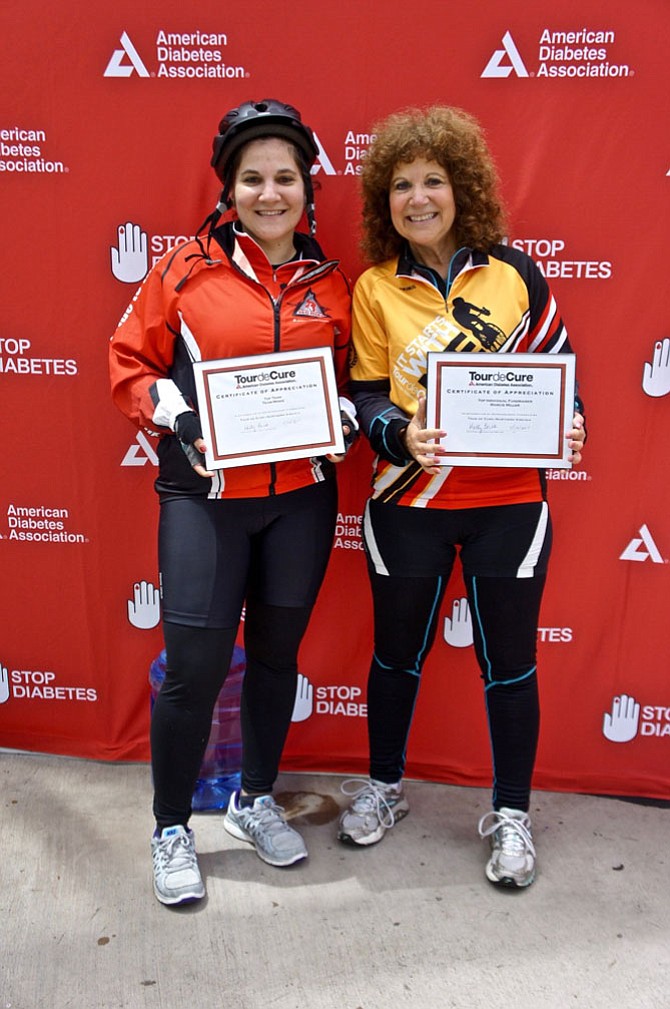 Mother and daughter dynamic duo,from left: Claire Gebauer, diagnosed with Type 1 diabetes at age 3, rode the 2017 Diabetes Tour de Cure as captain of Team Moxie. The team won recognition for #1 fundraiser among Family/Friends teams. Mom Marcie Miller of Reston earned kudos for raising the most donations as an individual – for the fourth year in a row!