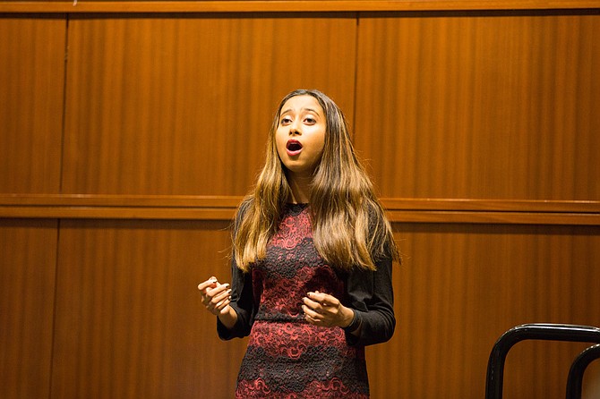 Mina Swaminathan, 15, sings at Opera NOVA "Spring Fling."