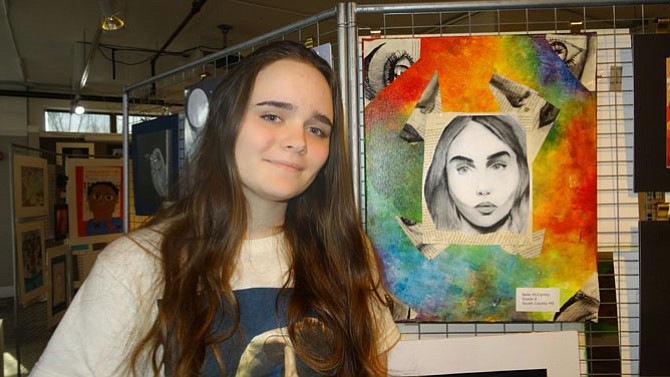 Lorton resident Belle McCarthy, a South County Middle School student, displayed her artwork at Workhouse Arts Center in Lorton. 