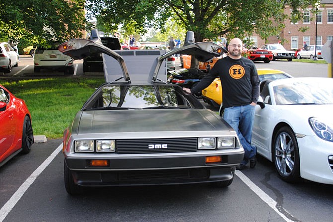 Matt Spinapolice, Systems Engineer, of Herndon with his DeLorean DMC 12.