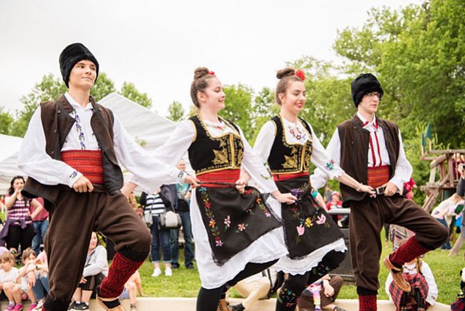 Members of the Academy of Serbian Folk Dancing Association perform at the SerbFest DC Festival.