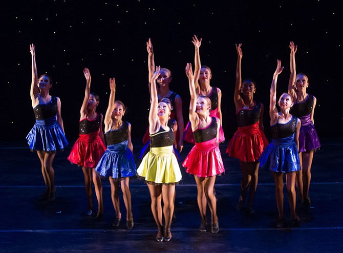 Performing are (front row, from left) Maya Tischler, Moni Artieda, Becca Perron, Isabel Morrison, Olivia Terry and Julia Tubridy; and (back row, from left) Bea Tremblay, Veronica Litschgi, Tiffany Jones and Kendra Walsh.