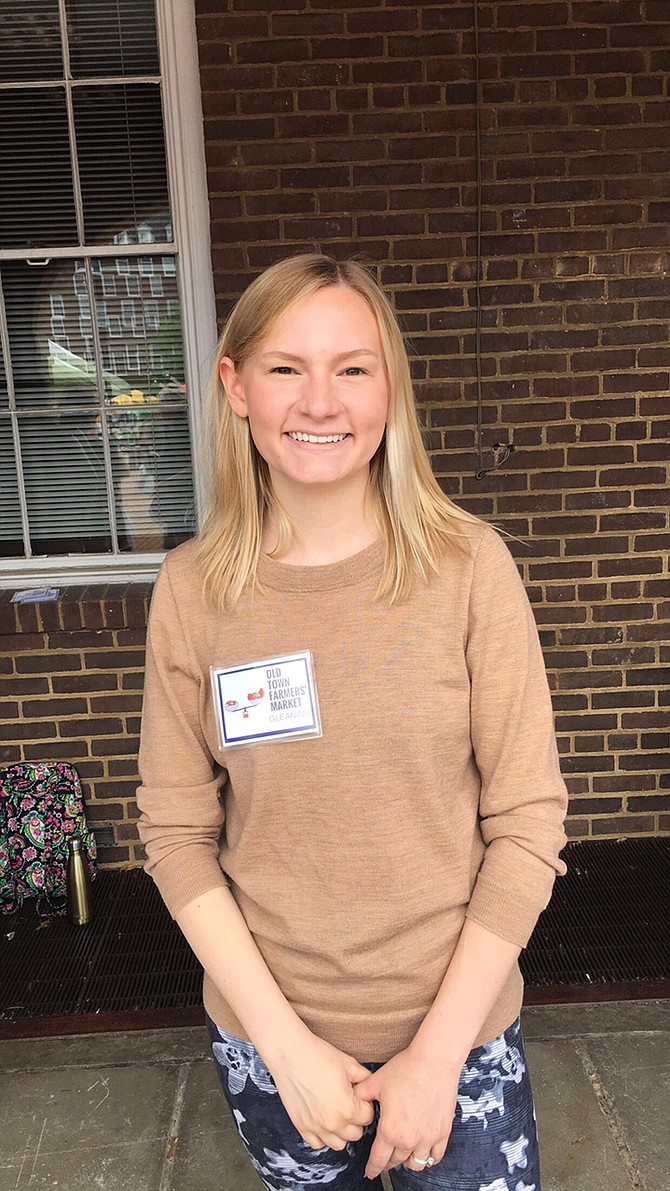 Brandie Mae Grubb, the gleaning coordinator, works at the Old Town Farmers Market.
