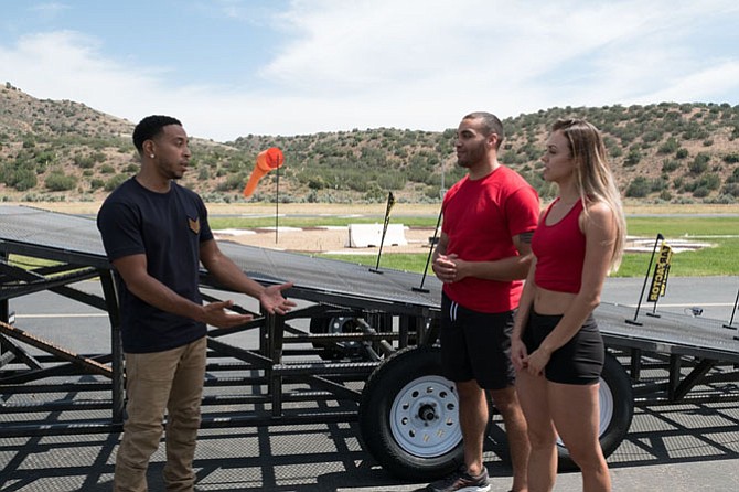 Kevin Carter and Cynthia Hughell with Fear Factor host, Ludacris.