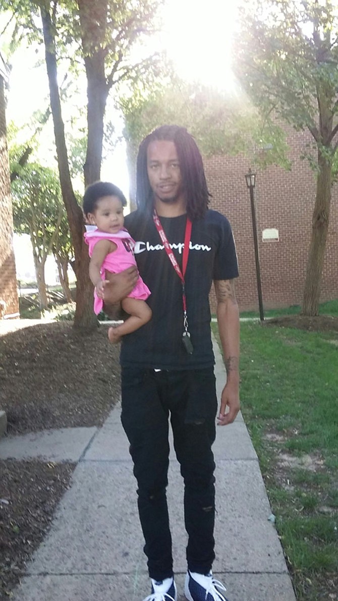 Donovan Davis with daughter Paige after visiting grandma.