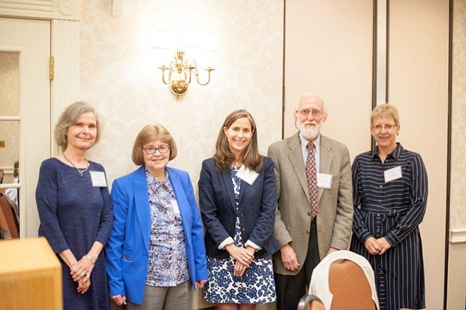 From left are Marilyn Marton, chair; Andrea Vojtko, secretary; Jane Rudolph, Department of Parks and Recreation director; John Gunning, vice chair; Sue Lang, treasurer, 2017-18 officers of the Arlington Senior Council. 