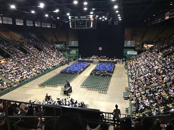 The stands at Eagle Bank filled up fast as family and friends joined to support the Lee High School’s graduating class.
