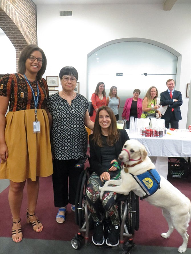 From left: Miranda Branch, Ruth Soto, Daniela Schirmer, and service dog Zandra.