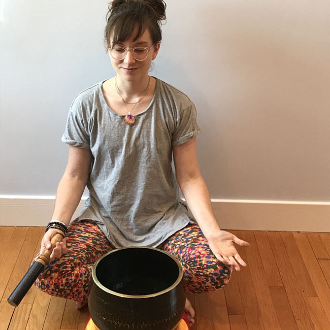 Kate Love of the Open Mind-Open Heart meditation group in Bethesda says that meditation can help reduce stress.
