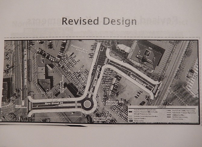 Drawing showing the design of the proposed University Drive extension.