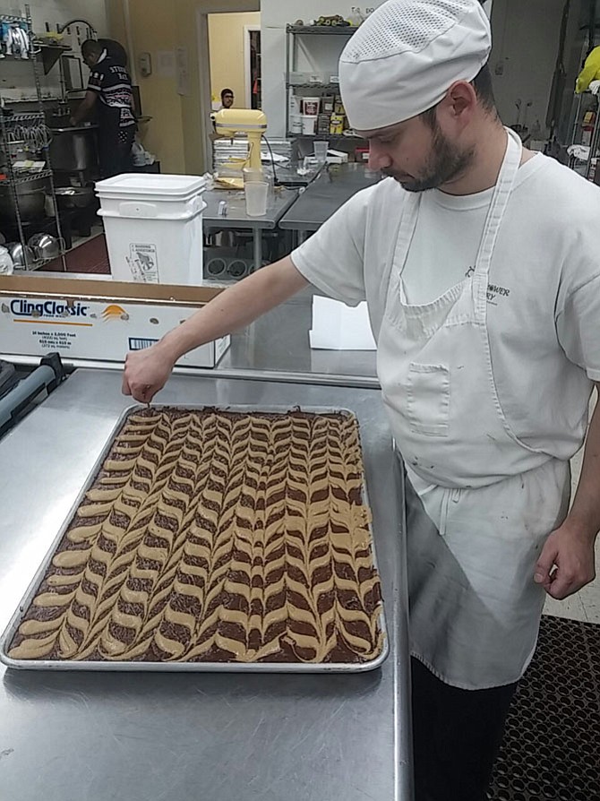 Daniel Pollock makes swirl bars.