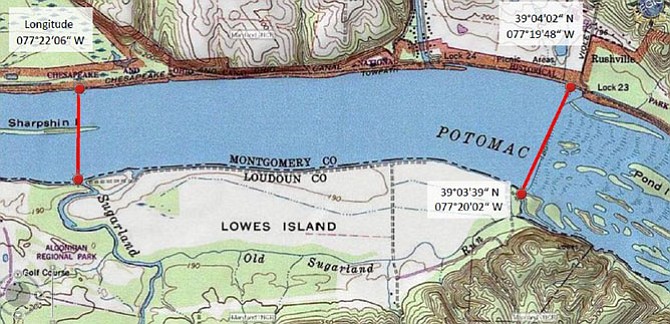 Map of area to be closed to paddlers when President Trump plays at his golf course.
