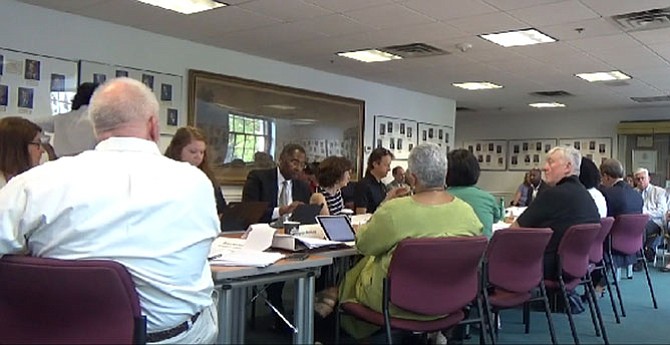 The Ad Hoc Joint City-Schools Facility Investment Task Force at its July 13 meeting.