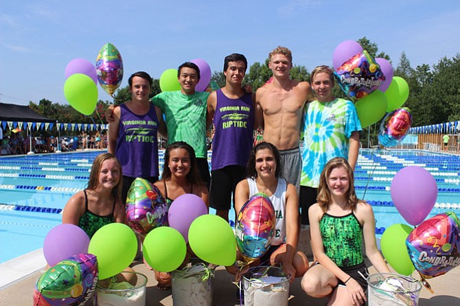 Riptide Seniors include (front) M. Matz, C. Cogan, D. Pace, C. Hagemeier, and (back) G. Eisenhart, L. Wang, L. Emanuel, N. McGrath, and S. Pisarcik.