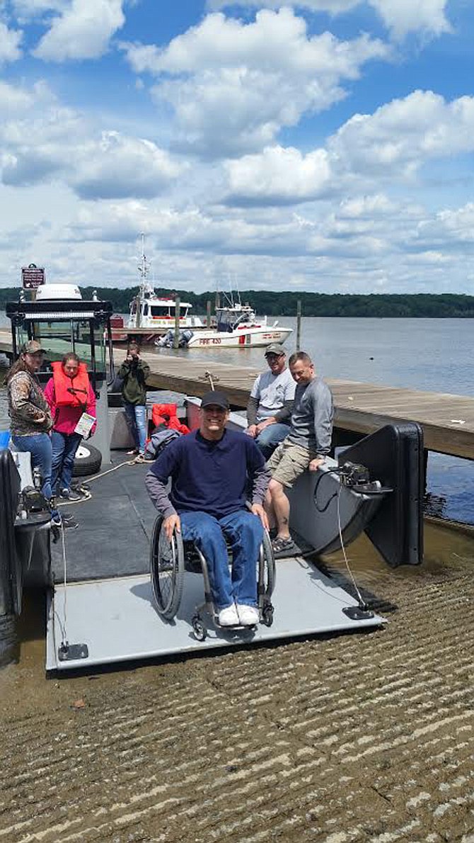 The Veterans Fishing Adventure’s borrowed vessel is wheelchair accessible.