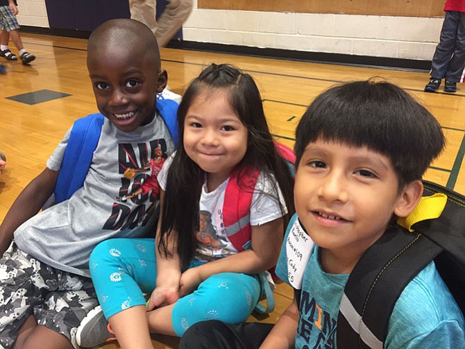 Samuel Tucker Elementary students on the first day back to school.