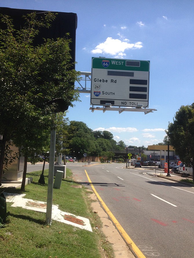 This toll gantry in Arlington is not in use yet, and is currently being tested.
