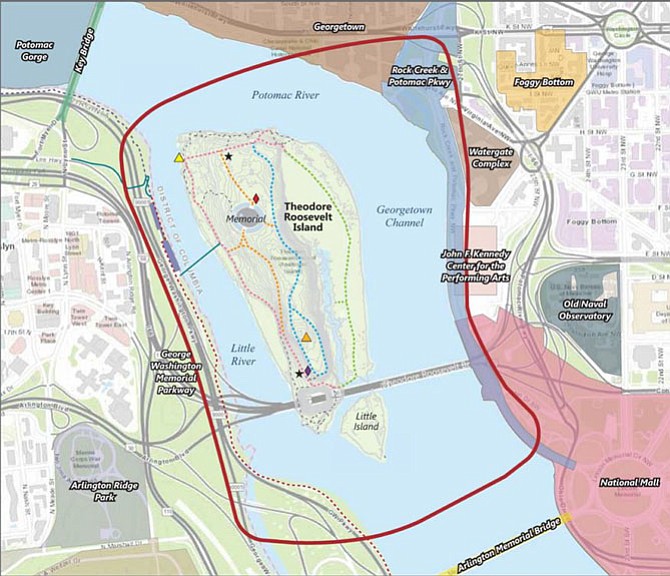 Map of Roosevelt Island.