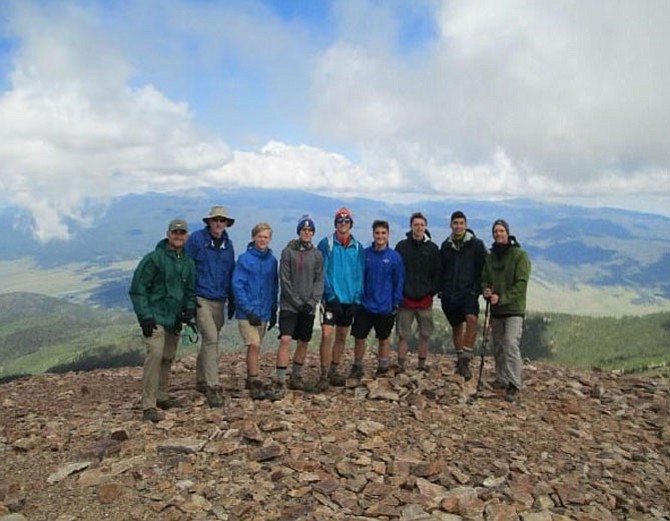 Joe Margraf and his crew after they summited Baldy Mountain at a height of 12,441 feet.