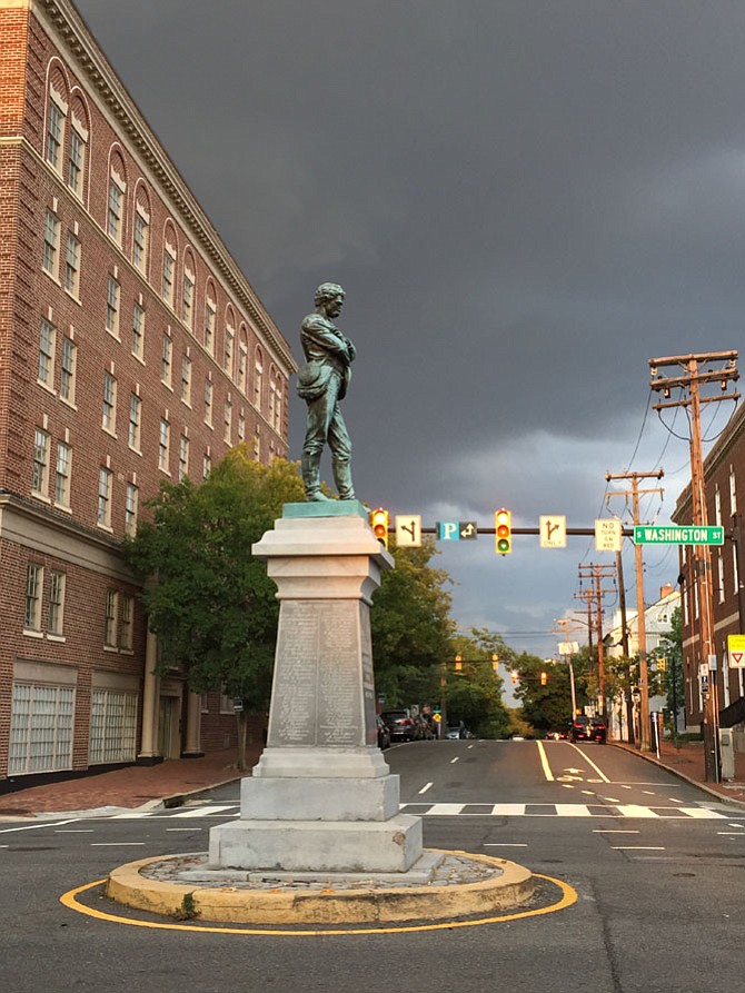 “Appomattox” at 7:27 p.m., Aug. 25, as a huge gray cloud was traveling from the east over Old Town while sun was setting in the west.
