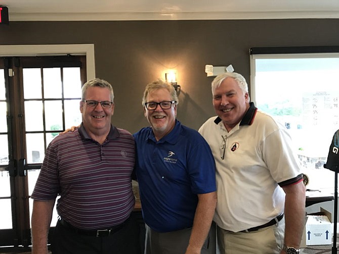 First Place Team members: Bill Casey and Chris Downey with Tournament Chairman Hondo Davids.