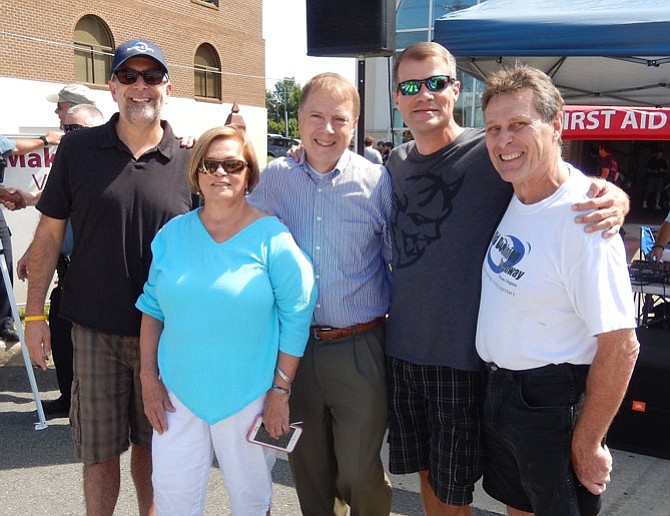 From left: City Council members Michael DeMarco and Janice Miller, Mayor David Meyer, Councilman Jeff Greenfield and event organizer Jim Chesley.