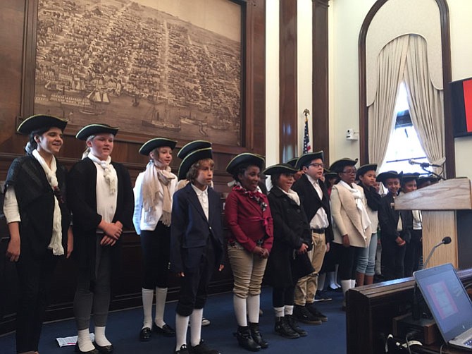 Samuel Tucker Elementary students sing about the U.S. Constitution. 