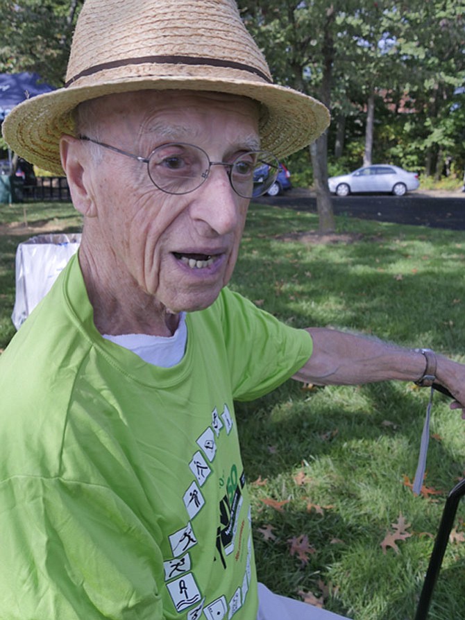 Henry Coletto, Oakton, the oldest bocce competitor, waiting for his game.