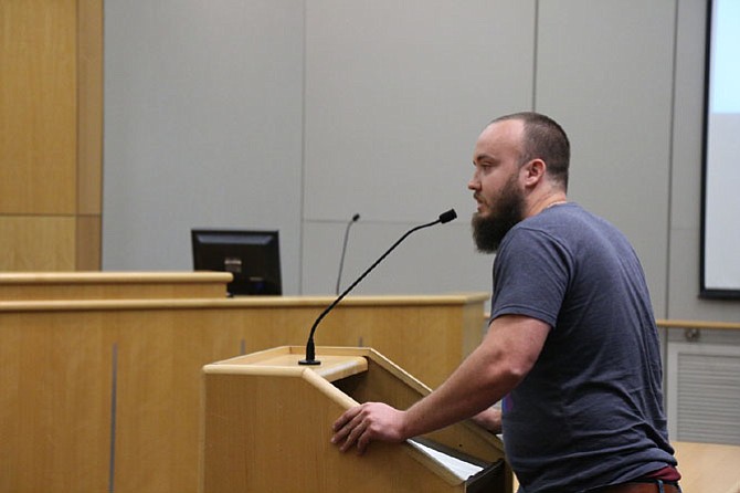 Andrew Kelley, co-founder of the Aslin Brewery Company, testified in favor of allowing his company to operate a food truck on their property without time limits.