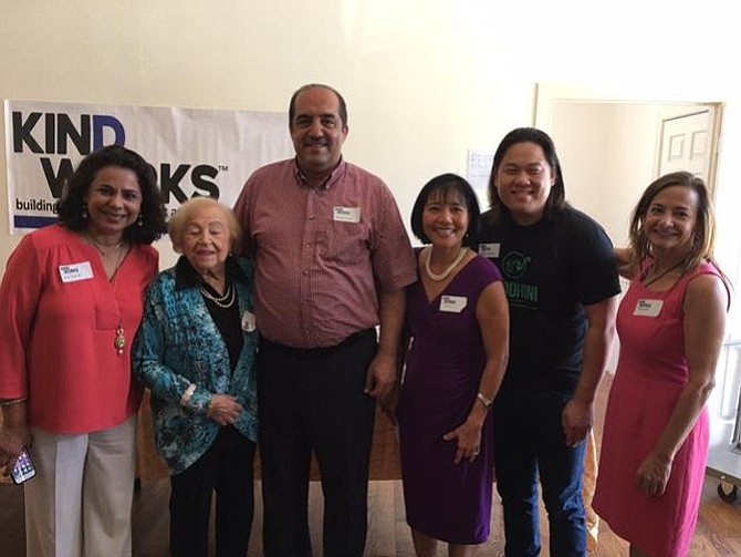 KindWorks’ Salma Hasan Ali and Deb Lang with the four speakers: Blanche Porway, Abdullah Al-Sayed, Thu Tran, and Noobtsaa Philip Vang.