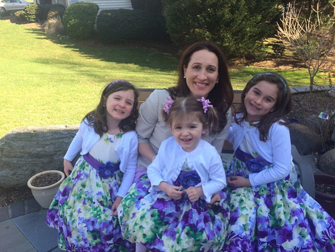 Shelane Gaydos with daughters Nadia, Sofia, and Olivia during Easter 2015.