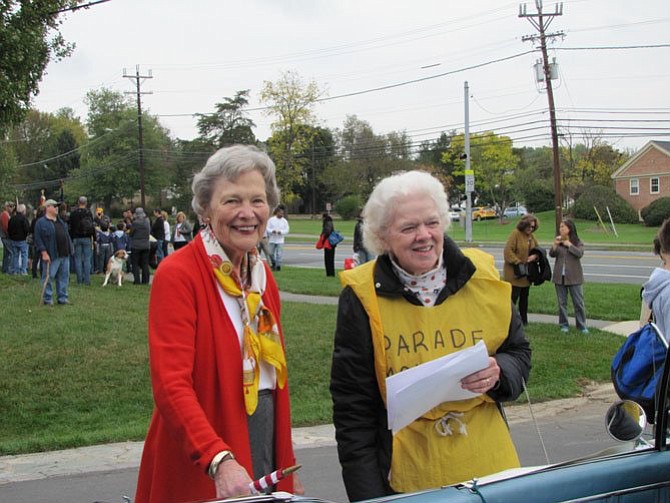 Jean Roesser, left, and Elie Cain at Potomac Day. Jean Roesser, former state senator, was honored as Grand Marshal.
