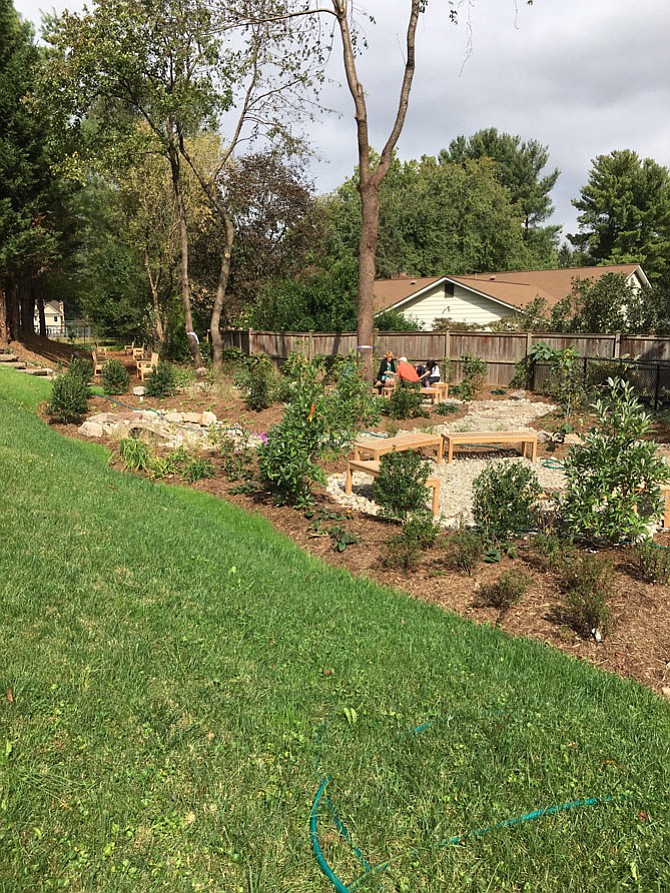 This Interfaith Greenway behind Beth Sholom Synagogue and St. James Episcopal Church on Seven Locks Road was dedicated Sunday.