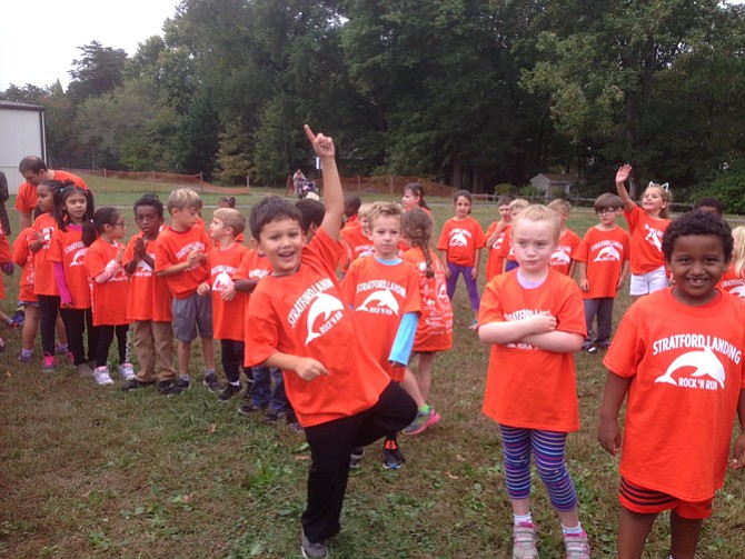 The kindergarteners and first graders ran together.
