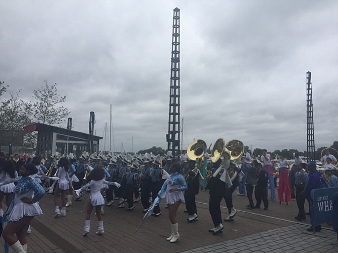 Marching bands and dance groups perform at The Wharf opening ceremonies.