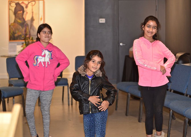From left: Rubina Dhungel, Sagoon Luitel, and Rubisha Dhungel performed a traditional Nepalese dance for Del. Jennifer Boysko and the attendees of her youth forum. The three youngsters attend Hutchison Elementary School, and – with a bit of prompting – opened up to Boysko about their school experiences and interests.