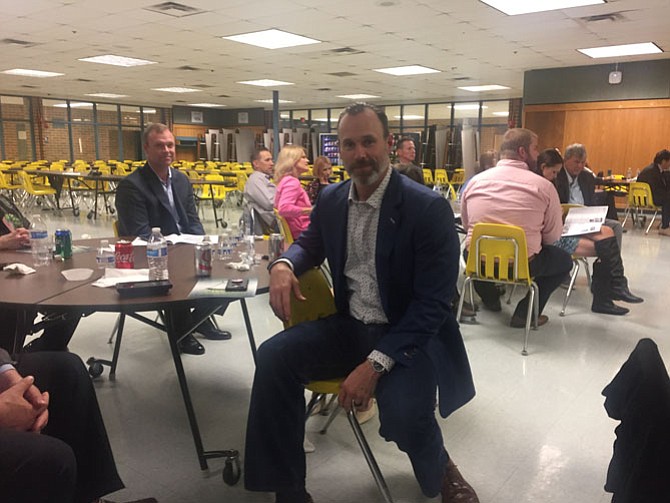 David VanDyke waits for his turn to speak at the Robinson Secondary School’s athletic hall of fame event.