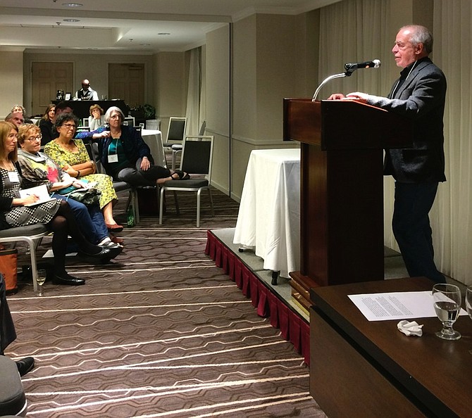 Richard Russo spoke about writing, painting, voice, and the world he grew up in to a crowd of about 100 people in Pentagon City.