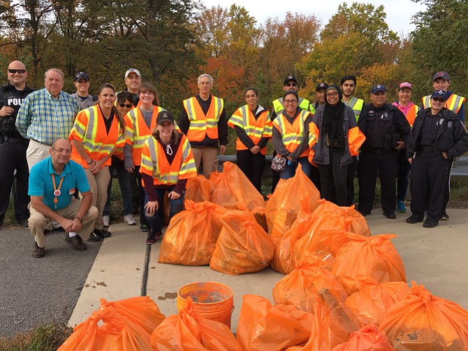 Volunteers ended up with 15 bags and a bucket of roadside litter at the end of the morning.
