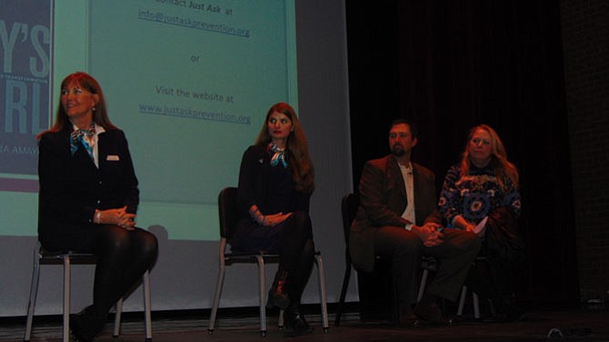Sex trafficking panelists (from left): Nancy Rivard, Alicia Kozakeiwicz, Bill Woolf, and Barbara Amaya.