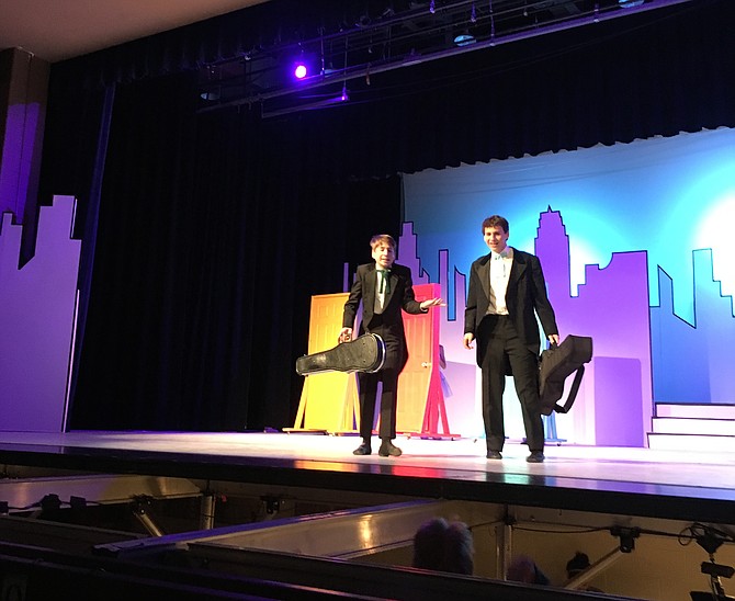 Joseph Kaplan and Adam Hollies play Carnegie Hall musicians in Whitman High School's fall musical "On the Town."
