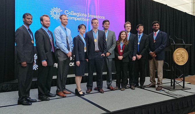 Winners pose for a group photo at the Collegiate Inventors Competition Awards ceremony Nov. 3 at the USPTO.